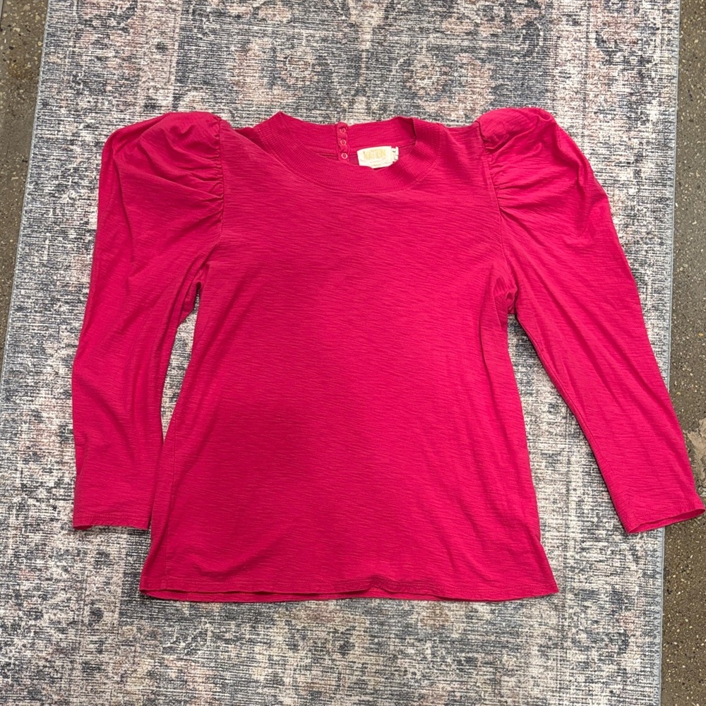 Nation size M bright pink 3/4 length sleeves top